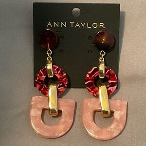 Ann Taylor Pink Maroon Dangle Earrings